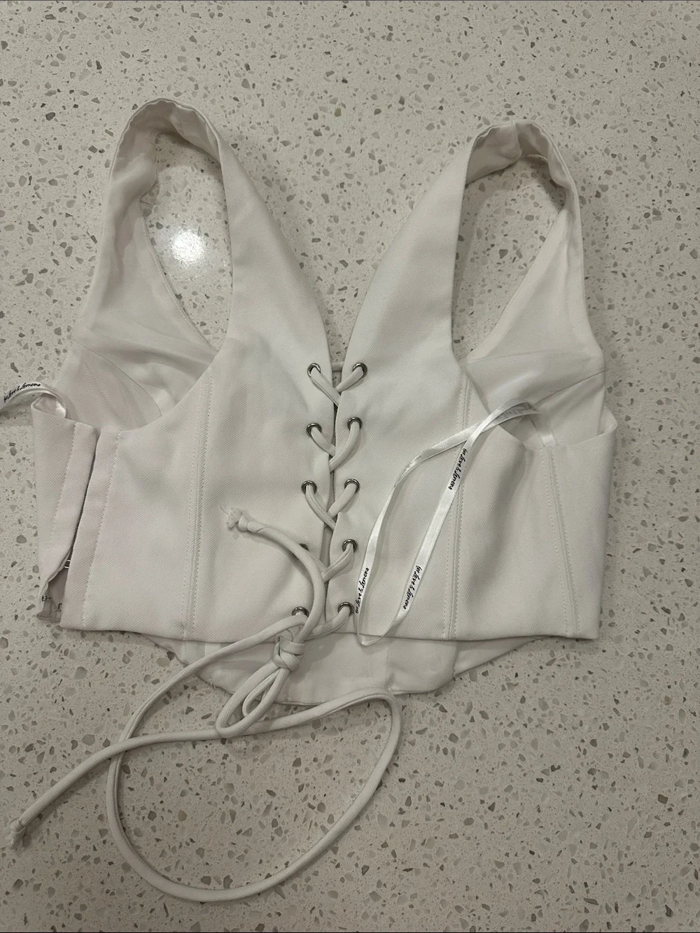 For Love & Lemons Nomi Ivory Lace-Up Corset Top size M NWOT